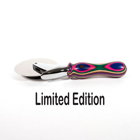 Pizza Cutter with five color laminated handle without cover - Dailey Woodworking