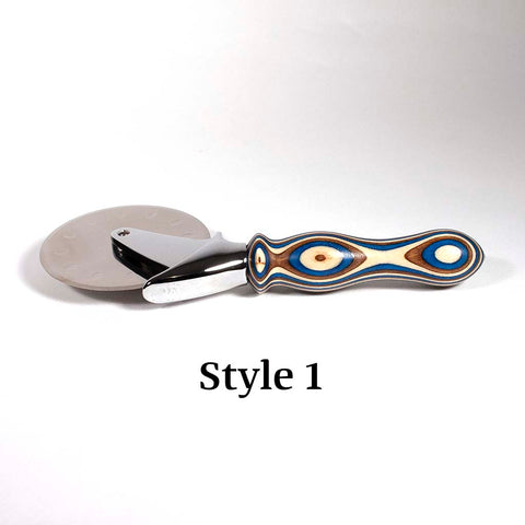 Pizza Cutter made with Rising Tide laminated handle, style 1 - Dailey Woodworking