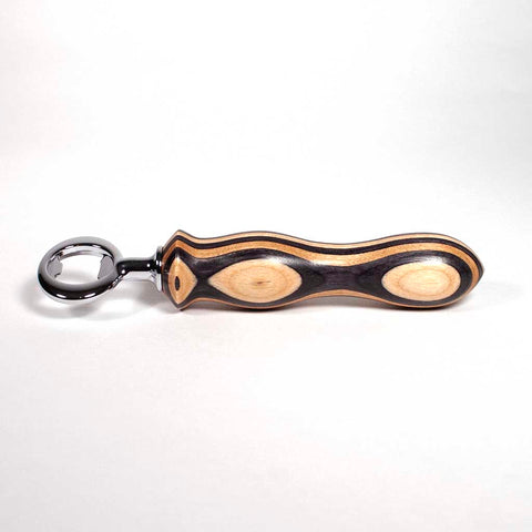 Bottle opener with black and natural laminated handle - Dailey Woodworking