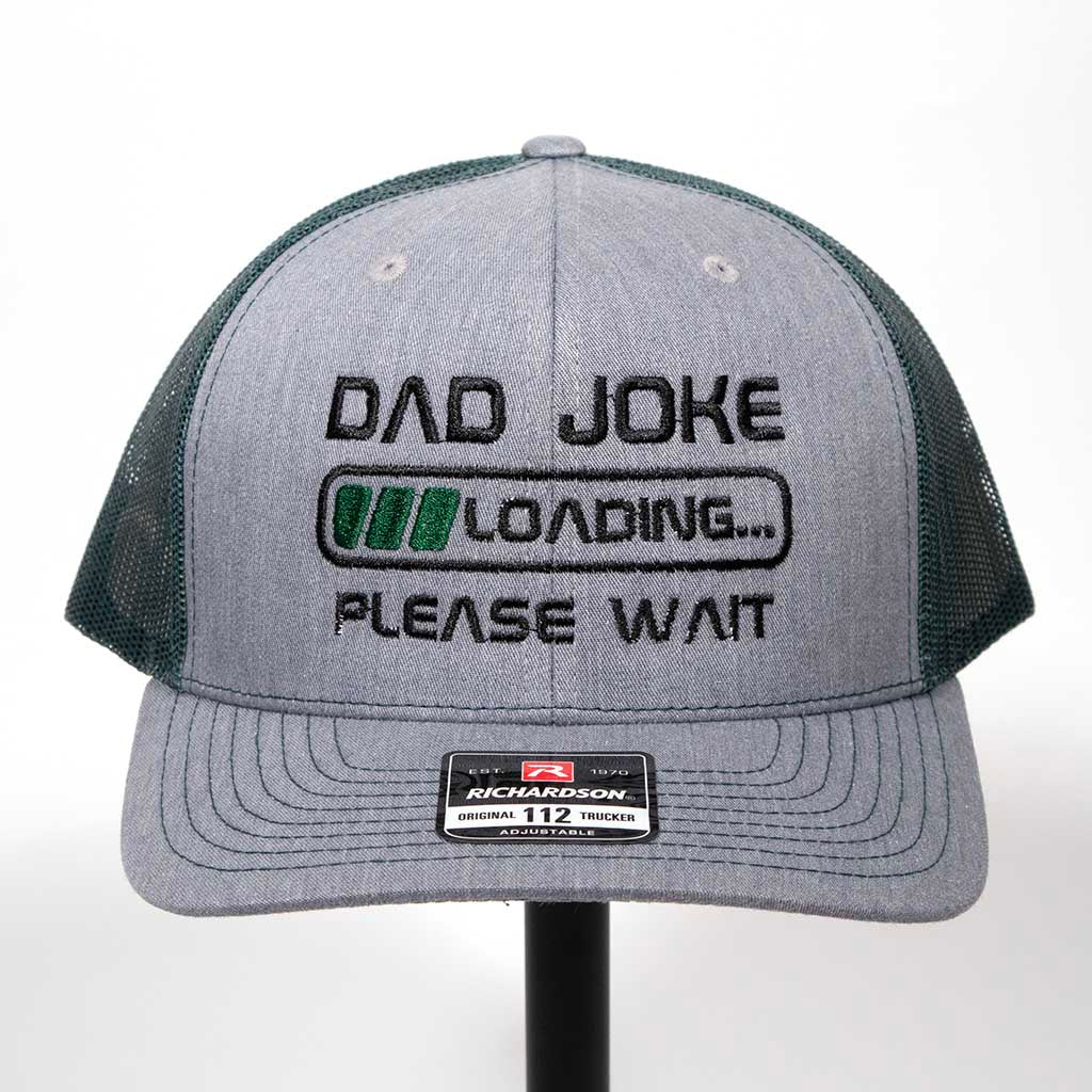 Gray and black cap with &