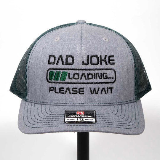 Gray and black cap with &