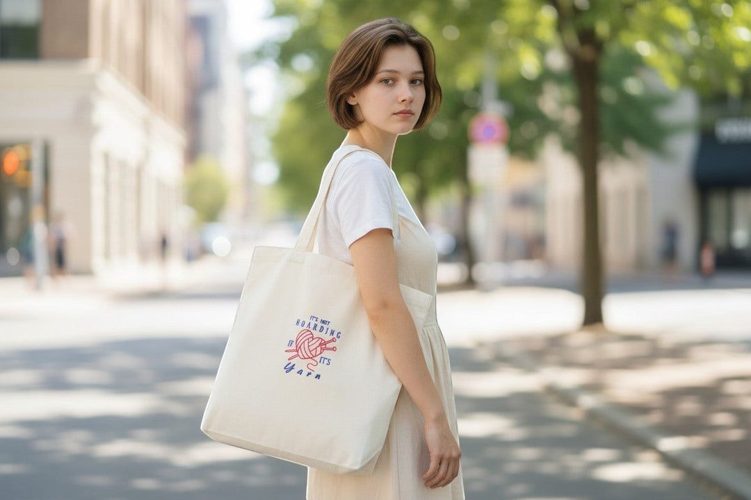 Dailey Woodworking natural canvas tote bag with embroidered "It&
