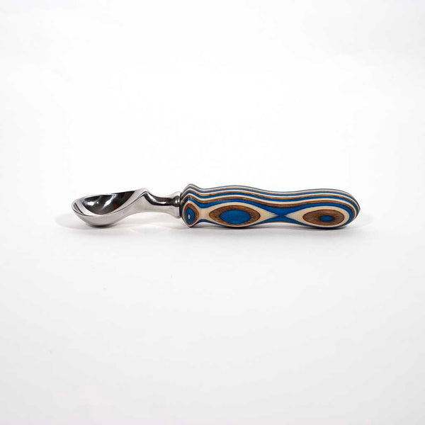 Stainless Steel Ice Cream Scoop with Rising Tide Laminated Handle - Dailey Woodworking