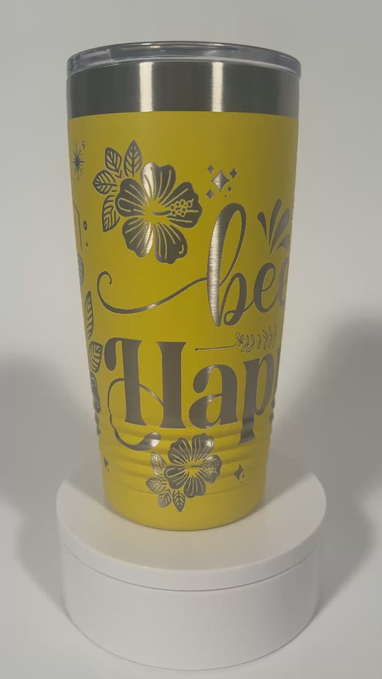 video of the Bee Happy tumbler