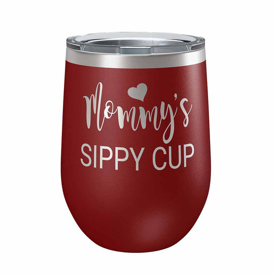Stemless Wine Tumbler, 12 Ounce, Mommy&