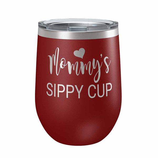 Stemless Wine Tumbler, 12 Ounce, Mommy's Sippy Cup