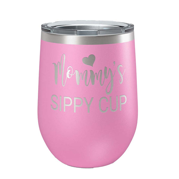 Stemless Wine Tumbler, 12 Ounce, Mommy's Sippy Cup