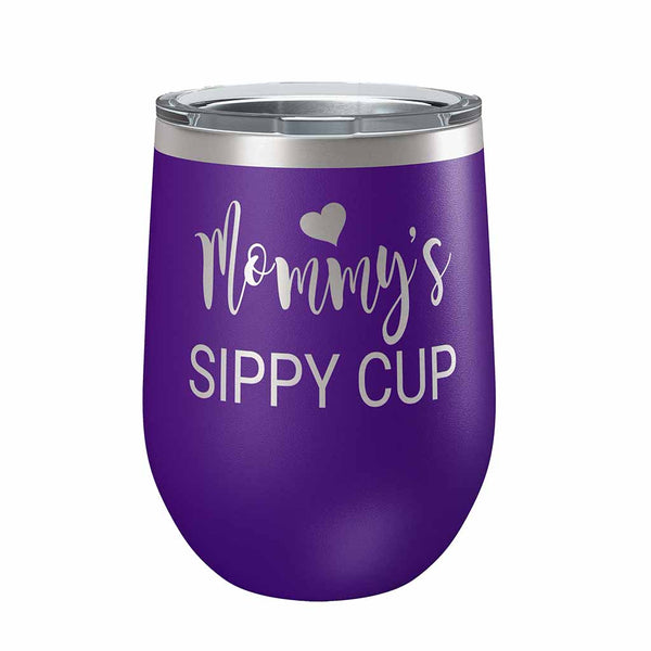Stemless Wine Tumbler, 12 Ounce, Mommy's Sippy Cup