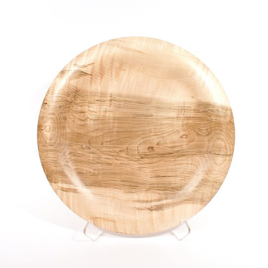 17 inch Curly Maple platter, front view - Dailey Woodworking