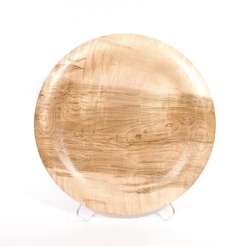 17 inch Curly Maple platter, front view - Dailey Woodworking