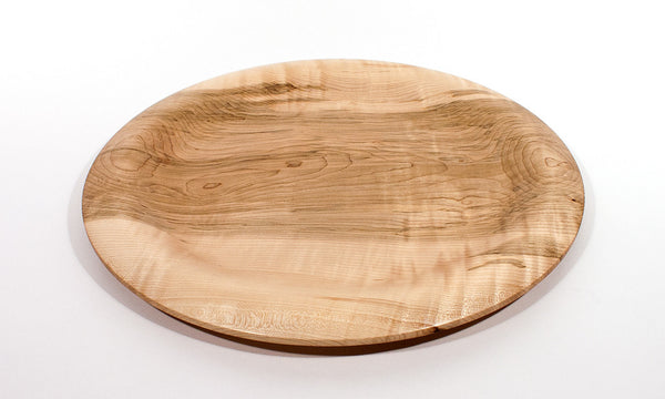 17 inch Curly Maple platter, front view 2 - Dailey Woodworking