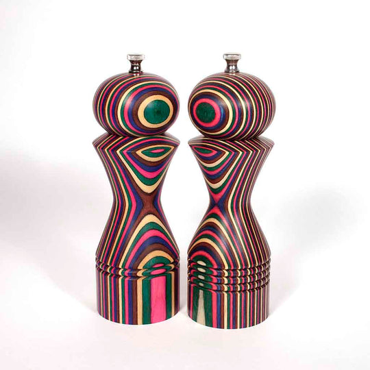 8 Inch Five Color Set of Morrison Salt and Pepper Mills - Dailey Woodworking