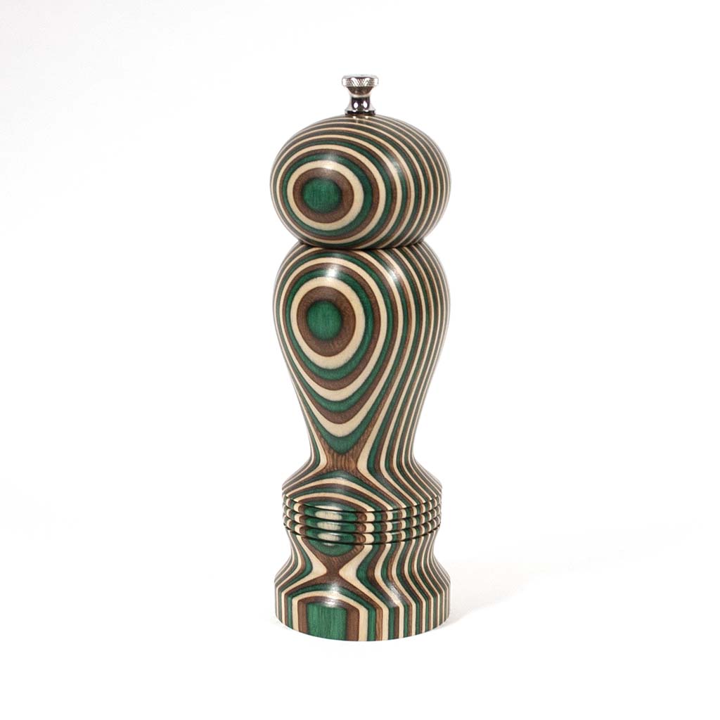 8 inch Haynes Pepper Mill made in Camo laminated Birch veneer - Dailey Woodworking