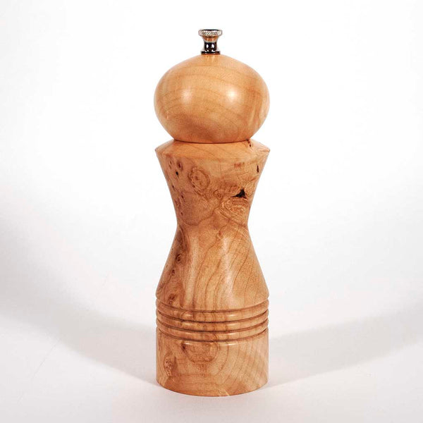 8 Inch Maple Burl Morrison Pepper Mill - Dailey Woodworking