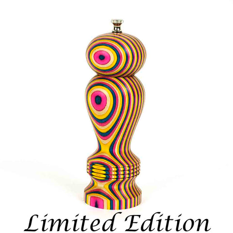 Limited Edition 8 Inch Laminated May Flowers Haynes Pepper Mill - Dailey Woodworking