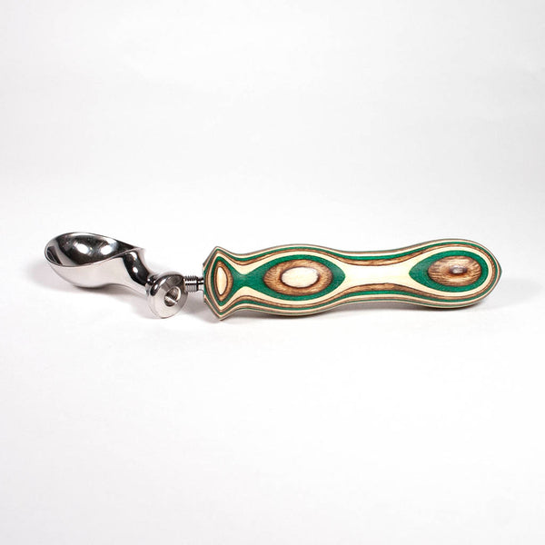 Ice Cream Scoop with Camo laminated handle view 2 - Dailey Woodworking