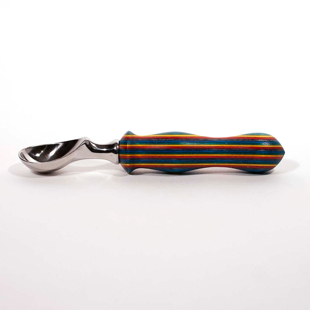 Stainless Steel Ice Cream Scoop with Confetti Color Laminated Handle view 2 - Dailey Woodworking
