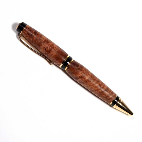 Gold Katahdin ballpoint pen made in Maple Burl - Dailey Woodworking