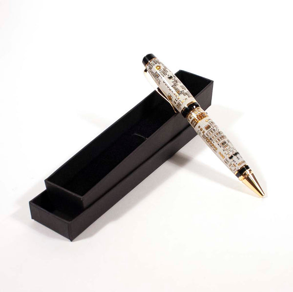 Gold Katahdin pen made in White Printed Circuit Board  with black box - Dailey Woodworking