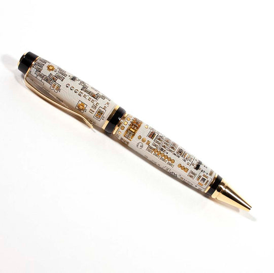 Gold Katahdin pen made in White Printed Circuit Board - Dailey Woodworking
