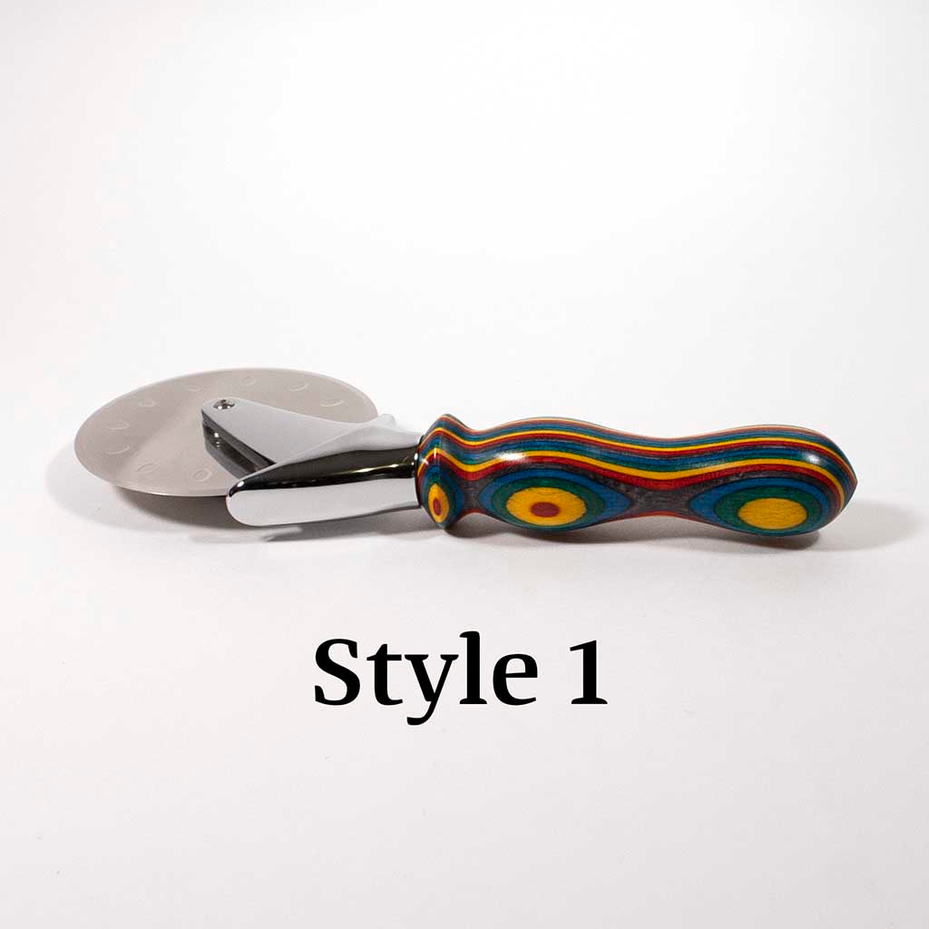 Confetti Laminated Wood Pizza Cutter, Colorful Pizza Cutter, Pizza Wheel Style 1 - Dailey Woodworking