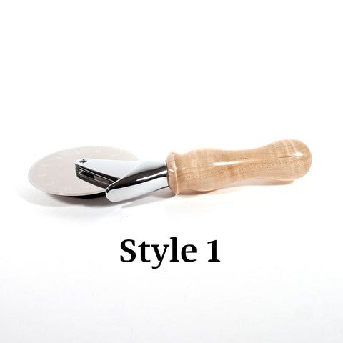 Curly Maple Pizza Cutter style 1 - Dailey Woodworking