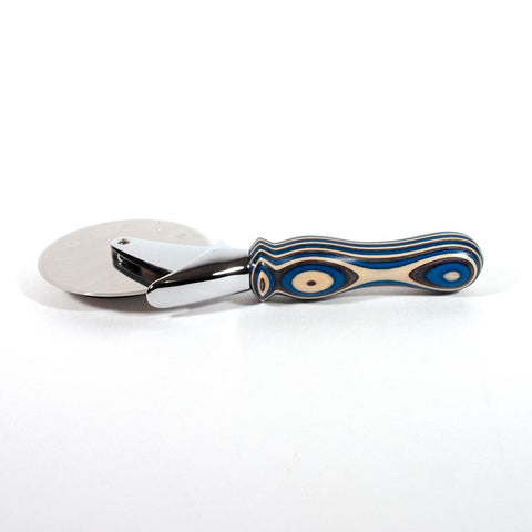 Pizza Cutter with Midnight Blues laminated handle - Dailey Woodworking