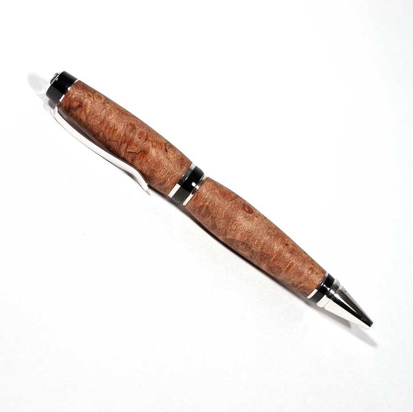 Platinum Katahdin ballpoint pen made in Maple Burl - Dailey Woodworking