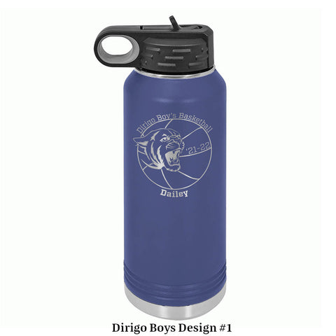 Design 1 on Navy Blue 32 ounce water bottle - Dailey Woodworking